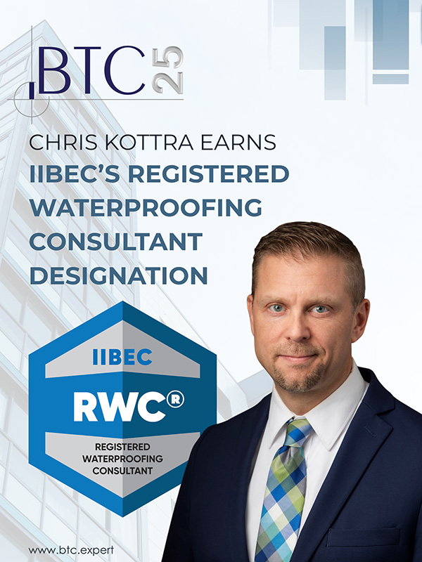Christopher Kottra Earns Registered Waterproofing Consultant designation from IIBEC